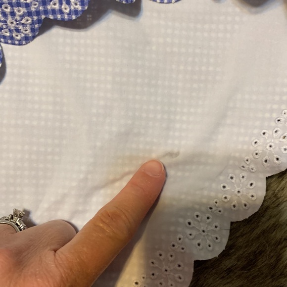 J.Crew Scalloped Bikini Bottom Blue Gingham Medium NWT - Picture 8 of 12